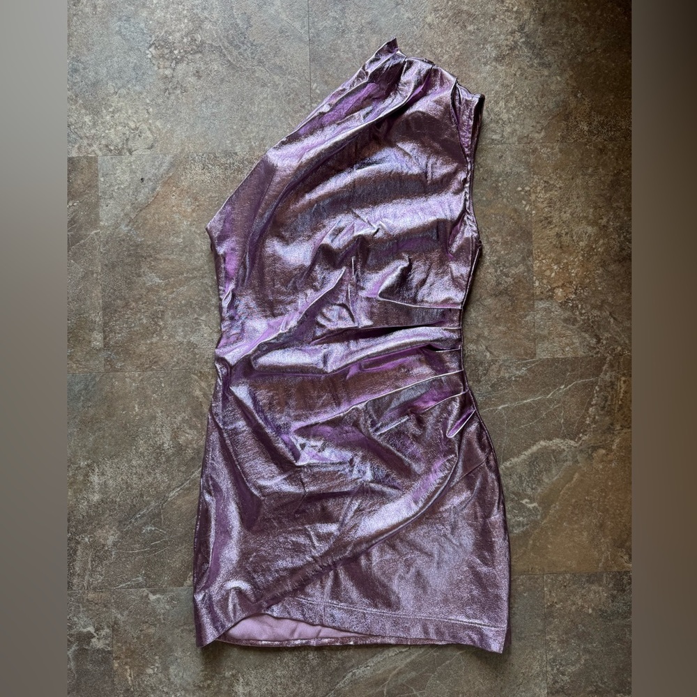 Lioness Purple Ruched One-Shoulder Bodycon Dress